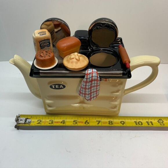 TEAPOTTERY BAKING DAY LARGE AGA STYLE TEAPOT CREAM (MISSING‎ LID) - Picture 7 of 8